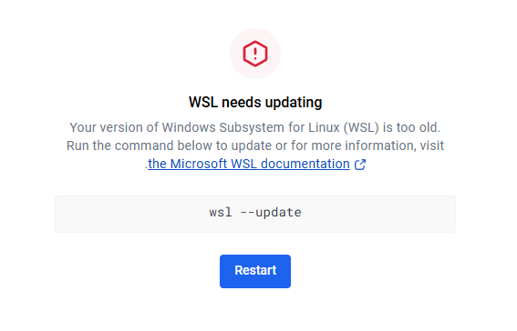 Windows 11 操作系统安装docker之后提示让更新wsl,执行后错误提示:403